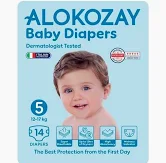 Alokozay Baby Diapers-size 5, 14pcs (12-17kg)