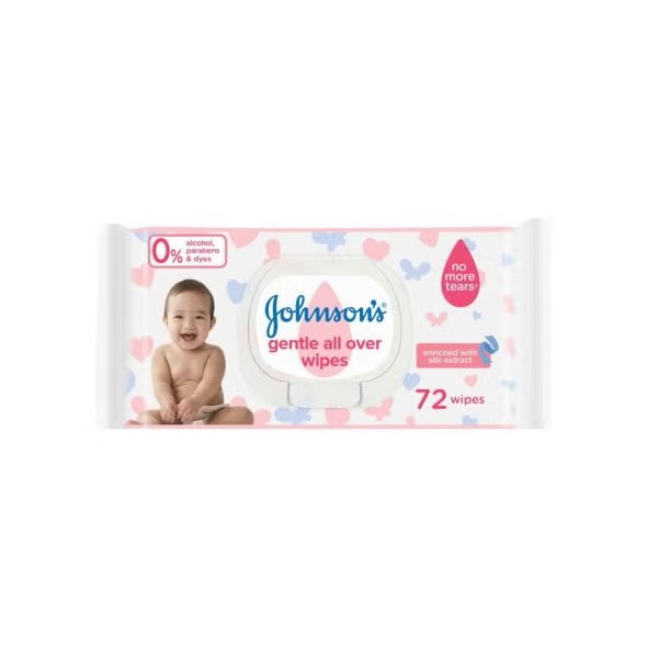 Johnsons Baby Gentle All Over Wipes 
72pcs/ Pack