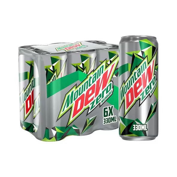 Mountain Dew zero sugar 6 × 330 ml / tin