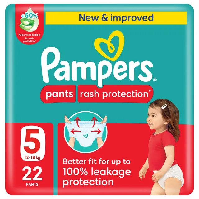 Pampers Pants Rash Protection-size 5, 22pcs (12-18kg)
