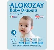 Alokozay Baby Diapers-size 3, 17pcs (5-10kg)