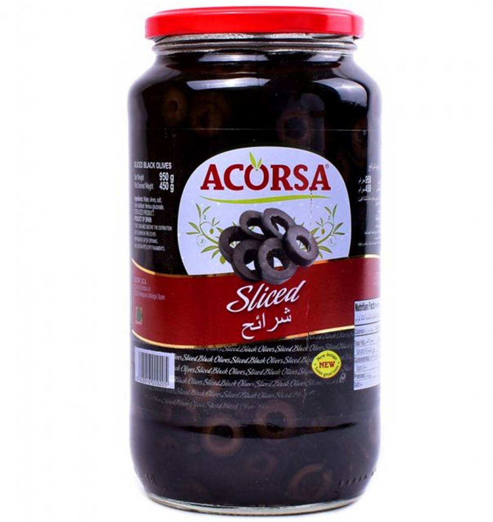 ACORSA OLIVES BLACK SLICED 400GM