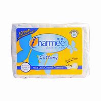 CHARMEE FEMININE PADS COTTONY WITH WINGS 12 PADS