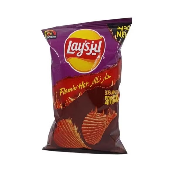 Lays Flaming Hot Sriracha Potato Chips 45gm