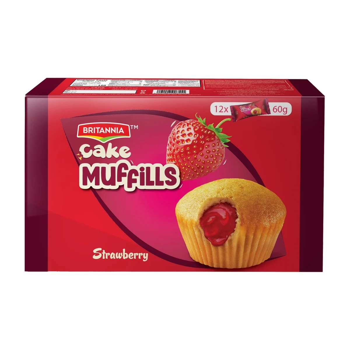 Britannia Strawberry Cake Muffills 12 x 60 g