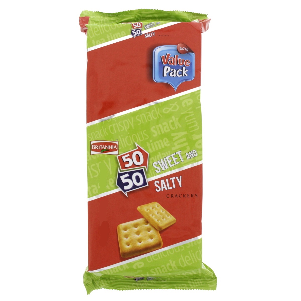 Britannia 50 – 50 Sweet and Salty Crackers 6 x 71 g