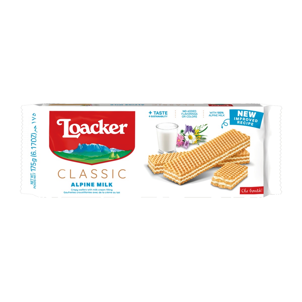 Loacker Alpine Milk Crispy Wafers Filled With Milk Cream 45g